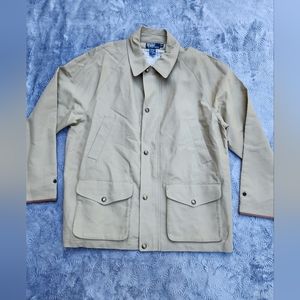 Vintage Polo Ralph Lauren Chores Hunting Field Coat Jacket Men XL Leather Trim